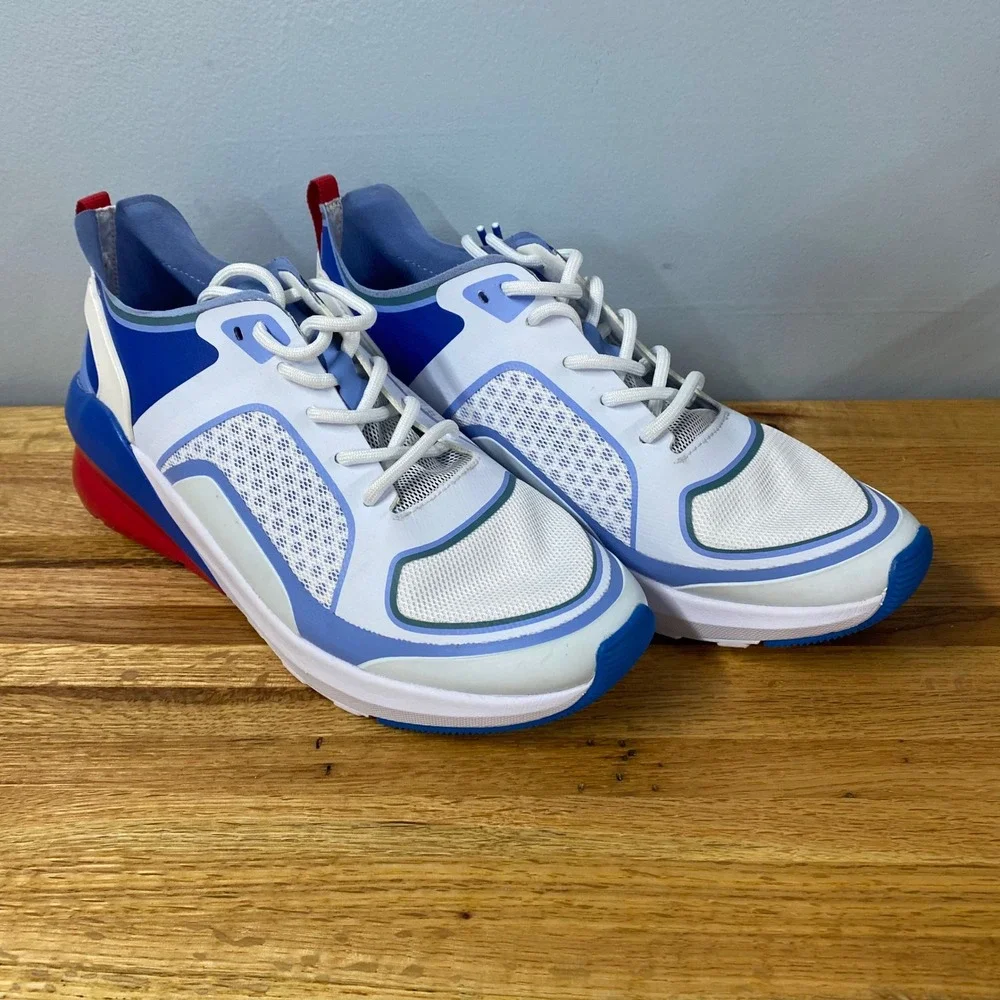 Fabletics Westlake Performance Sneakers Womens 8.5 Blue White Red Athletic Shoes